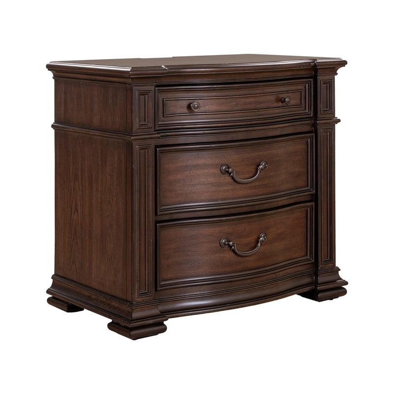 Liberty Furniture Provence Park Bedside Chest AC USB Charging Station - Brown
