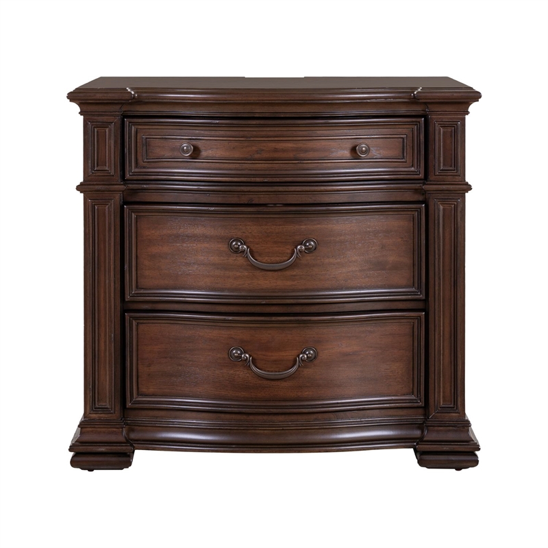 Liberty Furniture Provence Park Bedside Chest AC USB Charging Station - Brown