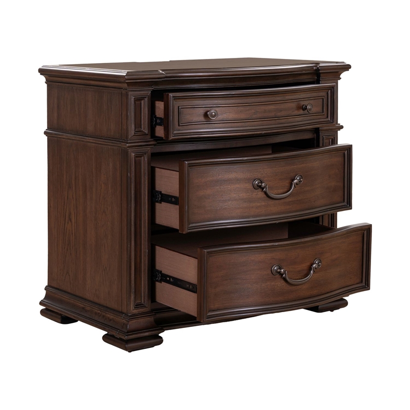 Liberty Furniture Provence Park Bedside Chest AC USB Charging Station - Brown