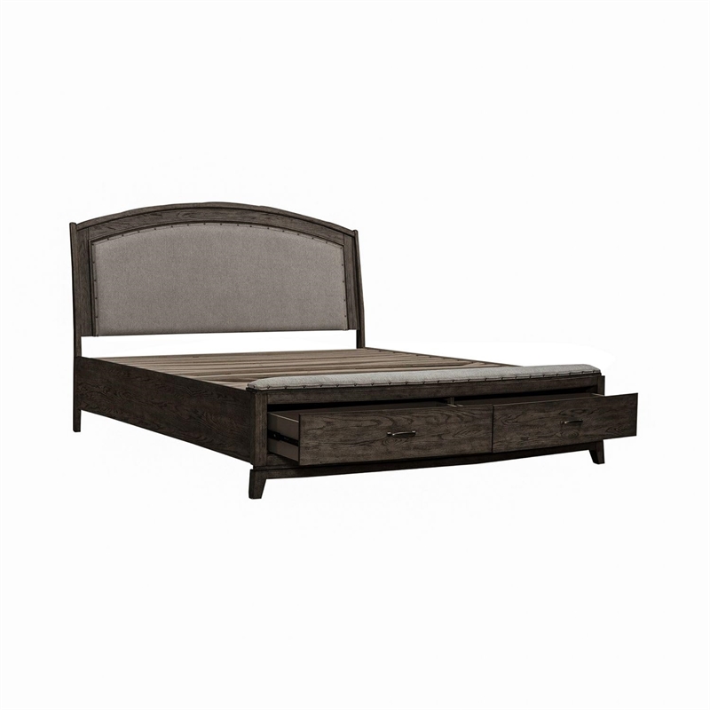 Liberty Furniture Avalon King Upholstered Storage Bed - Brown