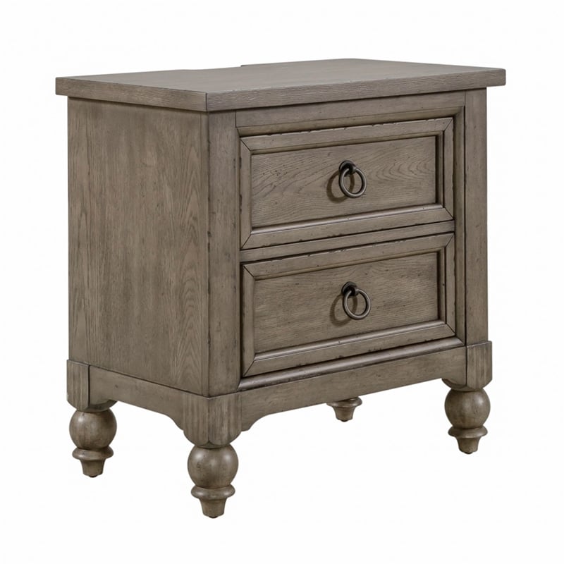 Liberty Furniture Americana Farmhouse 2 Drawer Night Stand with Charging Station