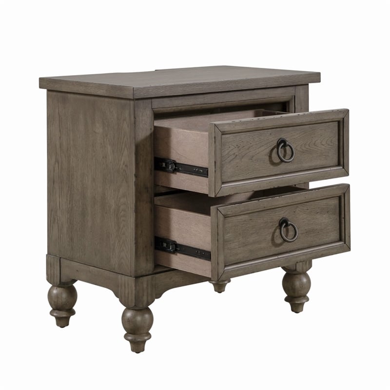 Liberty Furniture Americana Farmhouse 2 Drawer Night Stand with Charging Station