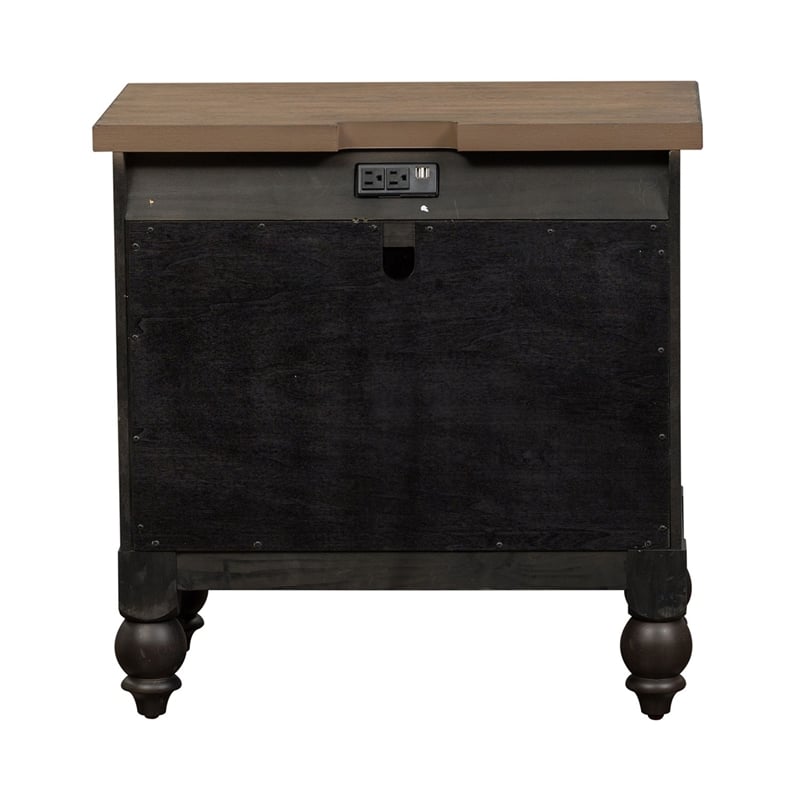 Liberty Furniture Americana Farmhouse 2 Drawer Night Stand USB Charging - Black