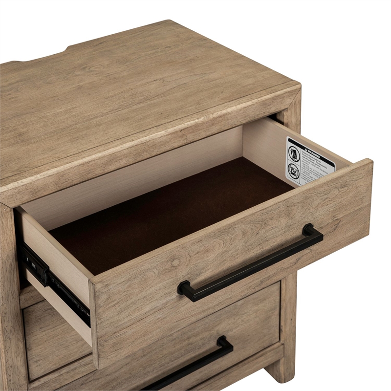 Liberty Furniture Proximity Place Bedroom Nightstand with Charging Station Brown