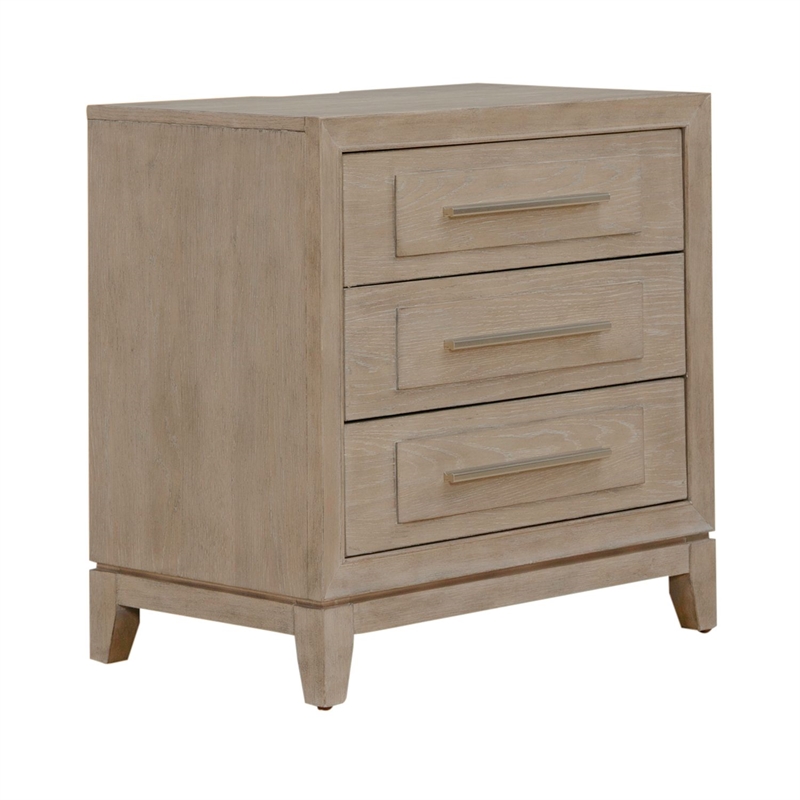 Liberty Furniture Brentwood 3 Drawer Nightstand with Charging Station - Brown