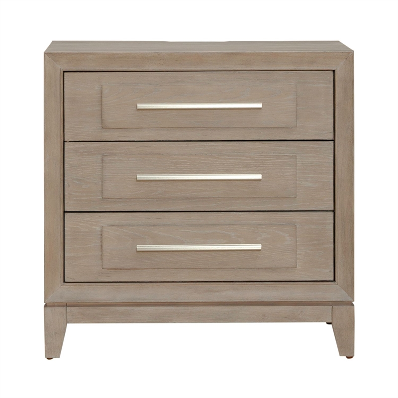 Liberty Furniture Brentwood 3 Drawer Nightstand with Charging Station - Brown