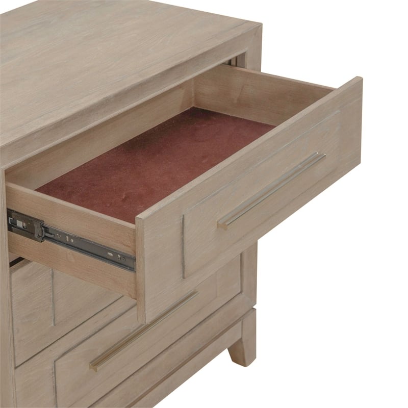 Liberty Furniture Brentwood 3 Drawer Nightstand with Charging Station - Brown