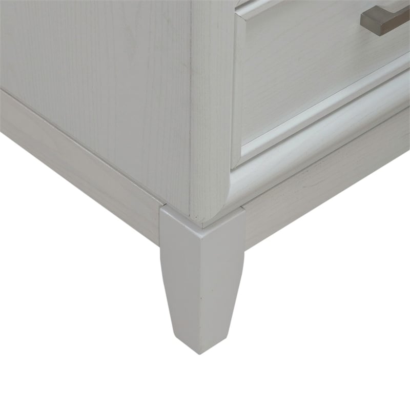 Liberty Furniture Reflections Nightstand with Lights & Charging Station White