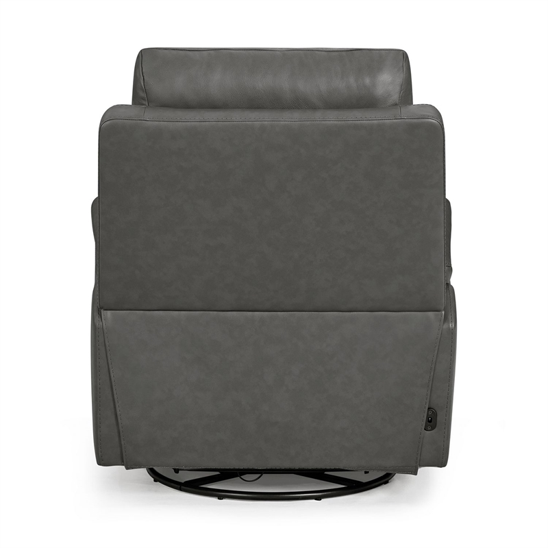 Liberty Furniture Rowland Power Recliner Chair with Charging Port - Gray