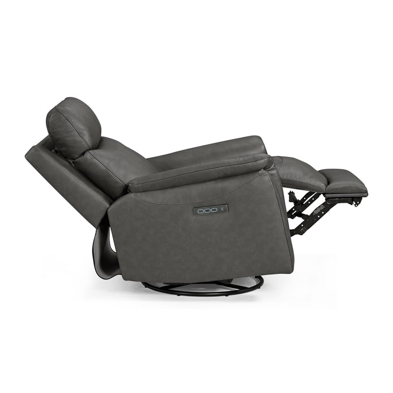 Liberty Furniture Rowland Power Recliner Chair with Charging Port - Gray