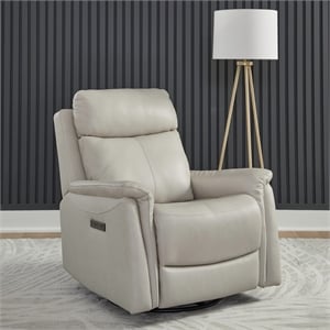 Liberty Furniture Rowland Power Recliner Chair with Charging Port - Neutral