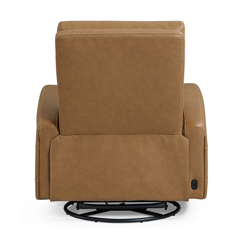Liberty Furniture Rosslyn Power Recliner Chair with Charging Port - Brown