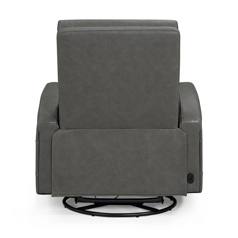 Liberty Furniture Rosslyn Power Recliner Chair with Charging Port - Gray