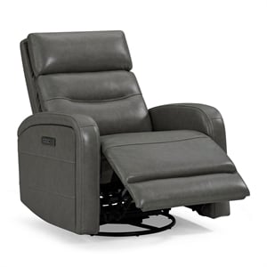 Liberty Furniture Rosslyn Power Recliner Chair with Charging Port - Gray
