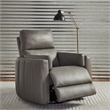Liberty Furniture Reilly Power Recliner Swivel Chair with Cushion Arms- Gray