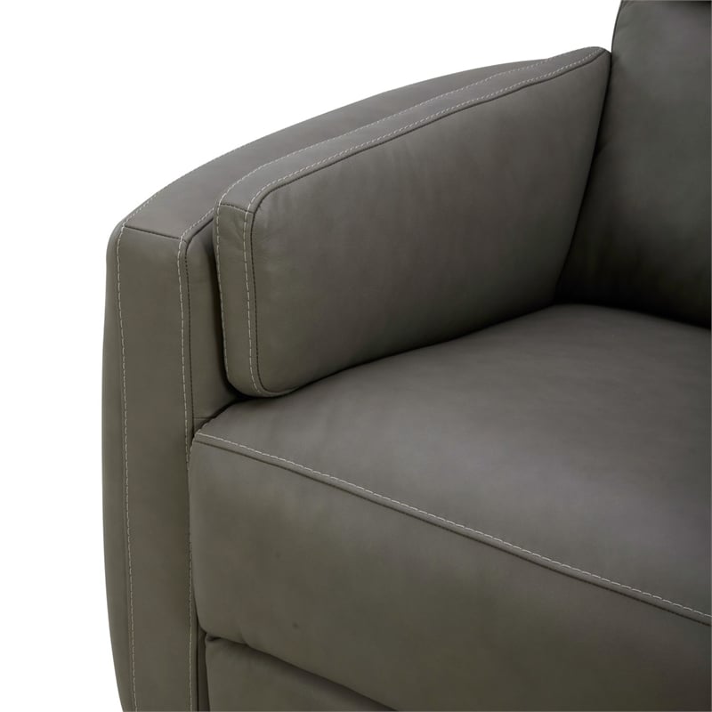 Liberty Furniture Reilly Power Recliner Swivel Chair with Cushion Arms- Gray