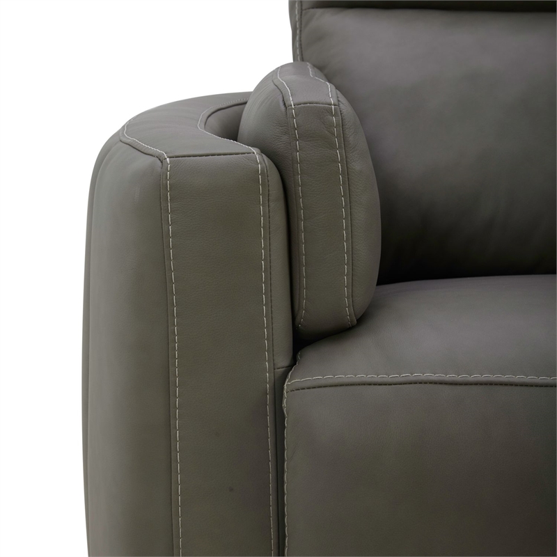 Liberty Furniture Reilly Power Recliner Swivel Chair with Cushion Arms- Gray