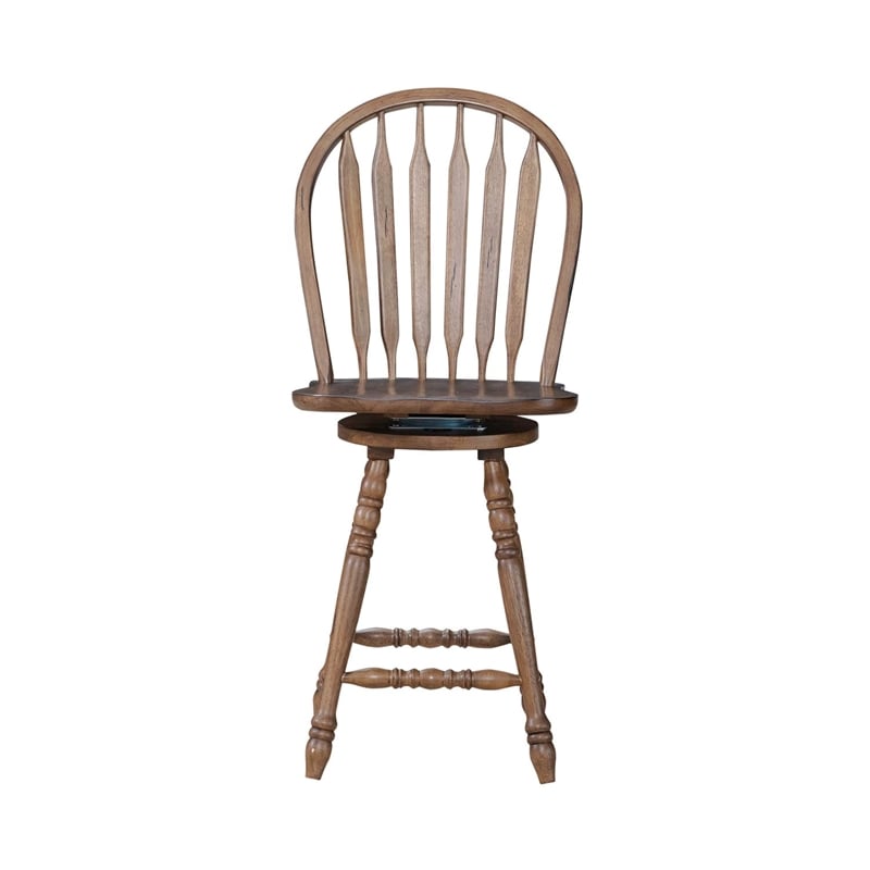 Liberty Furniture Carolina Crossing Windsor Swivel Counter Height Chair - Brown