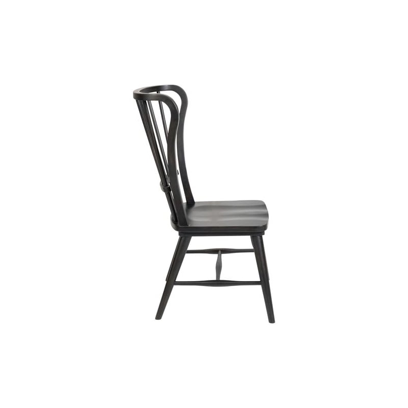 Liberty Furniture River Place Dining Windsor Back Side Chair - Black  - White