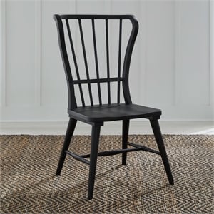 Liberty Furniture River Place Dining Windsor Back Side Chair - Black  - White