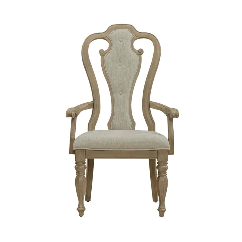 Liberty Furniture Magnolia Manor Dining Splat Back Arm Chairs Set of 2 - Brown