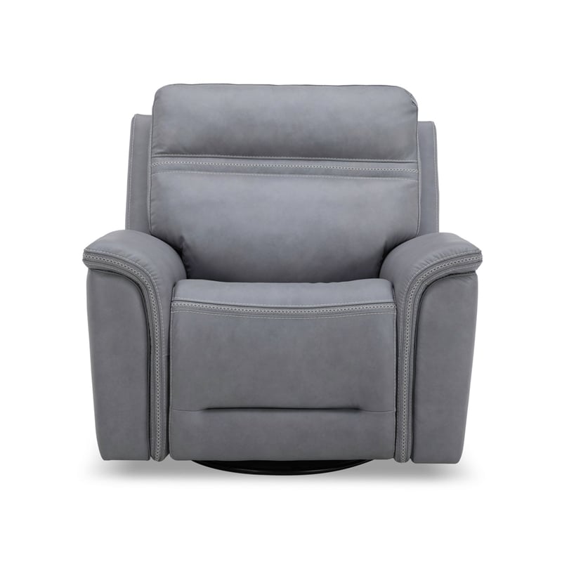 Liberty Furniture Cooper Power Recliner Chair - Charging Ports Blue Gray Leather