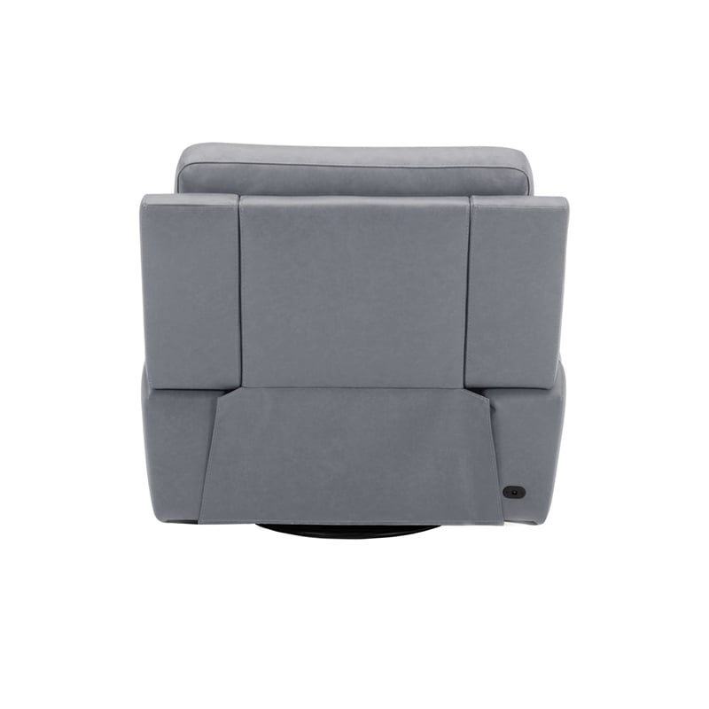 Liberty Furniture Cooper Power Recliner Chair - Charging Ports Blue Gray Leather