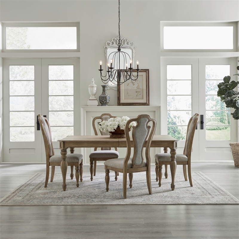 Liberty Furniture Magnolia Manor 5 Piece Rectangular Dining Table Set - Brown