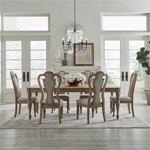 Liberty Furniture Magnolia Manor 7 Piece Rectangular Dining Table Set - Brown