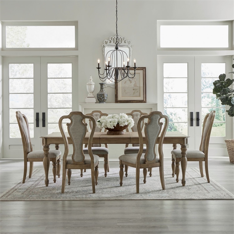 Liberty Furniture Magnolia Manor 7 Piece Rectangular Dining Table Set - Brown