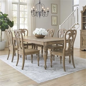 Liberty Furniture Magnolia Manor Alt 7 Piece Rectangular Dining Room Table Brown
