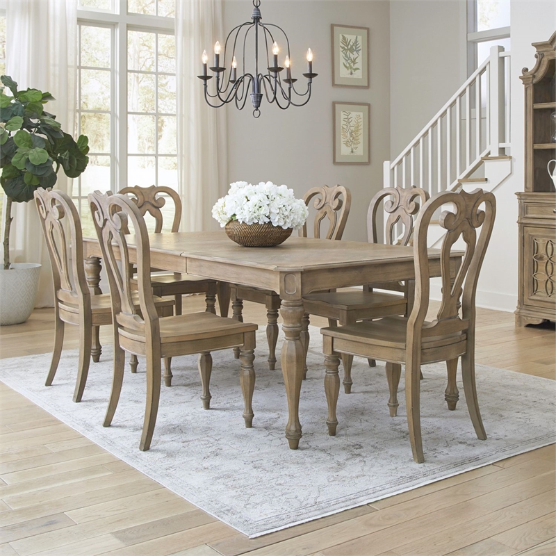 Liberty Furniture Magnolia Manor Alt 7 Piece Rectangular Dining Room Table Brown