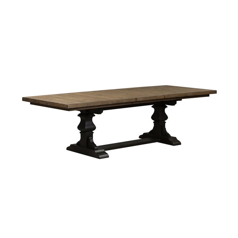 Liberty Furniture Harvest Home 7 Piece Trestle Dining Room Table Set - Black