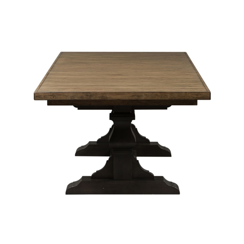 Liberty Furniture Harvest Home 7 Piece Trestle Dining Room Table Set - Black