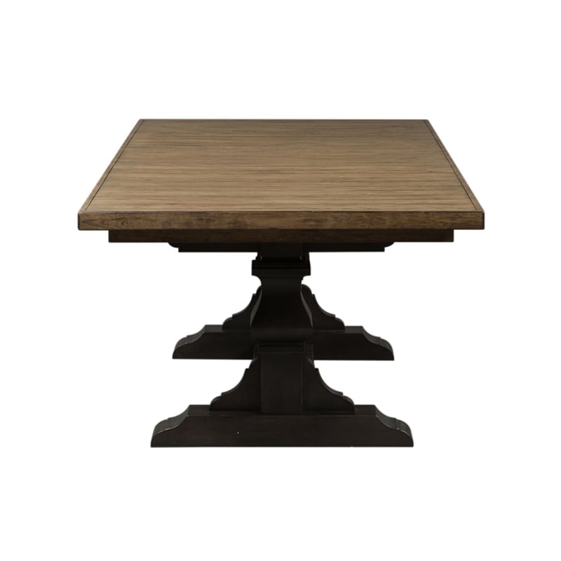 Liberty Furniture Harvest Home 7 Piece Trestle Dining Room Table Set - Black