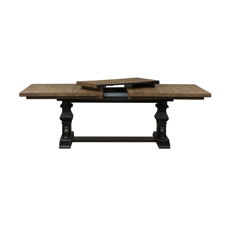 Liberty Furniture Harvest Home 7 Piece Trestle Dining Room Table Set - Black