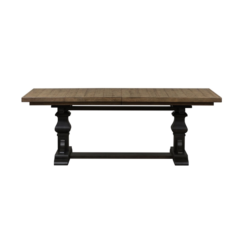 Liberty Furniture Harvest Home 7 Piece Trestle Dining Room Table Set - Black