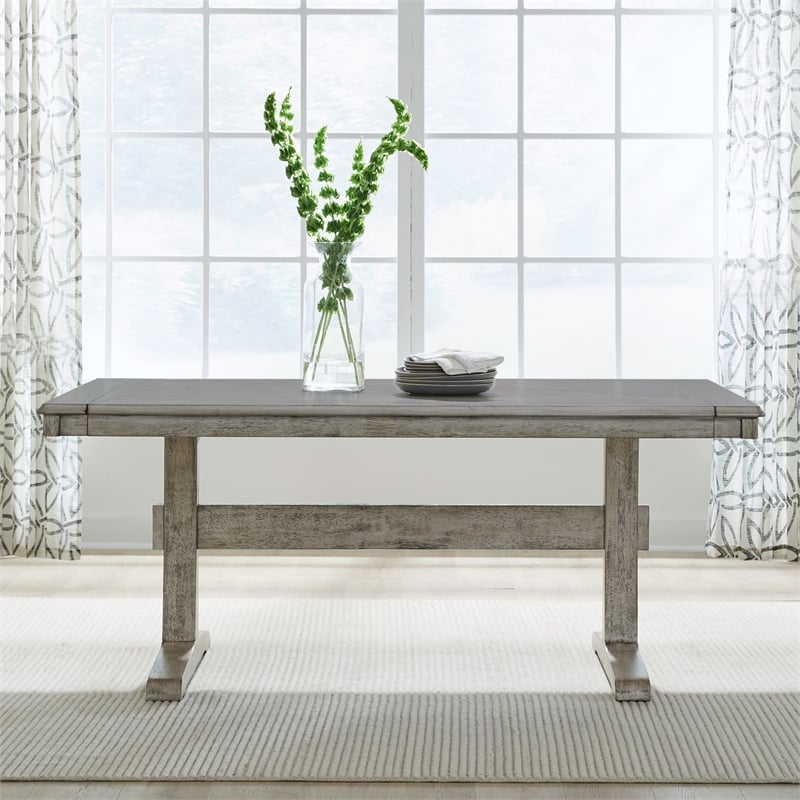 Liberty Furniture Hallendale 6 Piece Trestle Dining Room Table Set - White