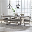 Liberty Furniture Hallendale 6 Piece Trestle Dining Room Table Set - White