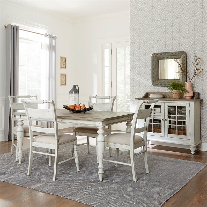 Liberty Furniture Whitney 5 Piece Rectangular Dining Room Table Set - White
