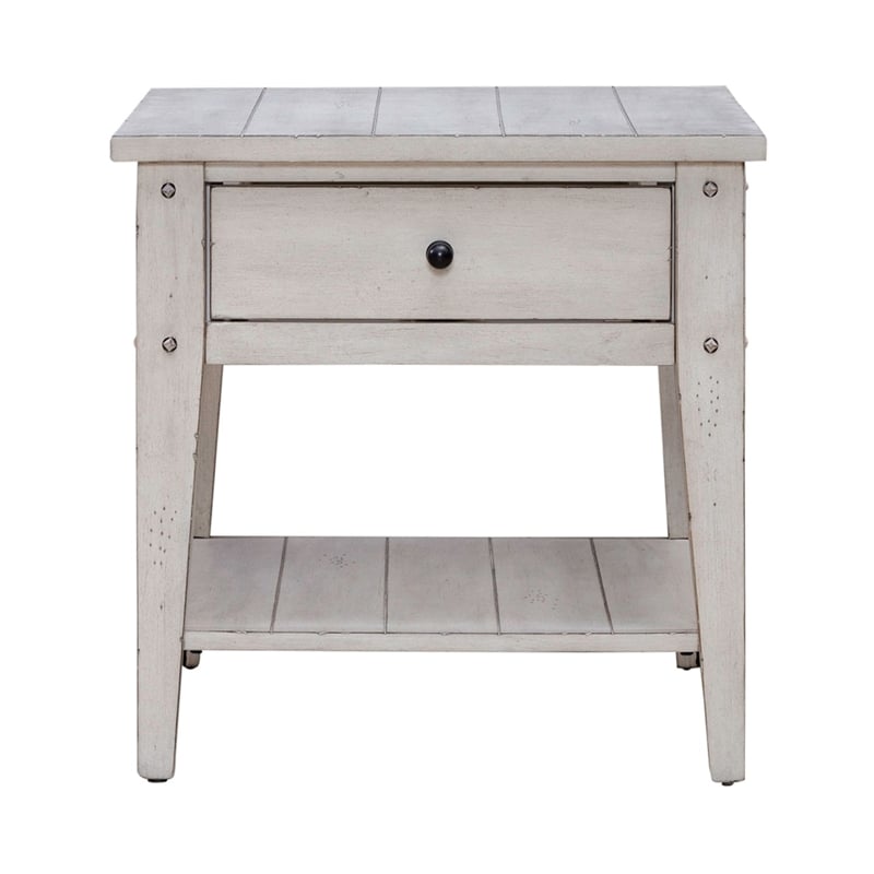Liberty Furniture Lake House Opt 3 Piece Living Room Set Coffee Table & 2 End Tables Weathered White Oak Wood