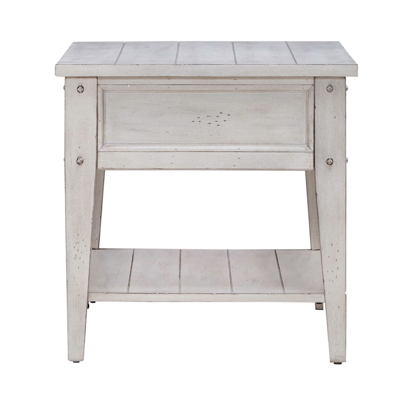 Liberty Furniture Lake House Opt 3 Piece Living Room Set Coffee Table & 2 End Tables Weathered White Oak Wood