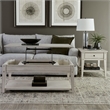 Liberty Furniture Lake House Opt 3 Piece Living Room Set Coffee Table & 2 End Tables Weathered White Oak Wood