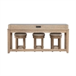 Liberty Furniture Millstone 4 Piece Living Room Set Console Bar Table & 3 Stools - Brown Oak Wood