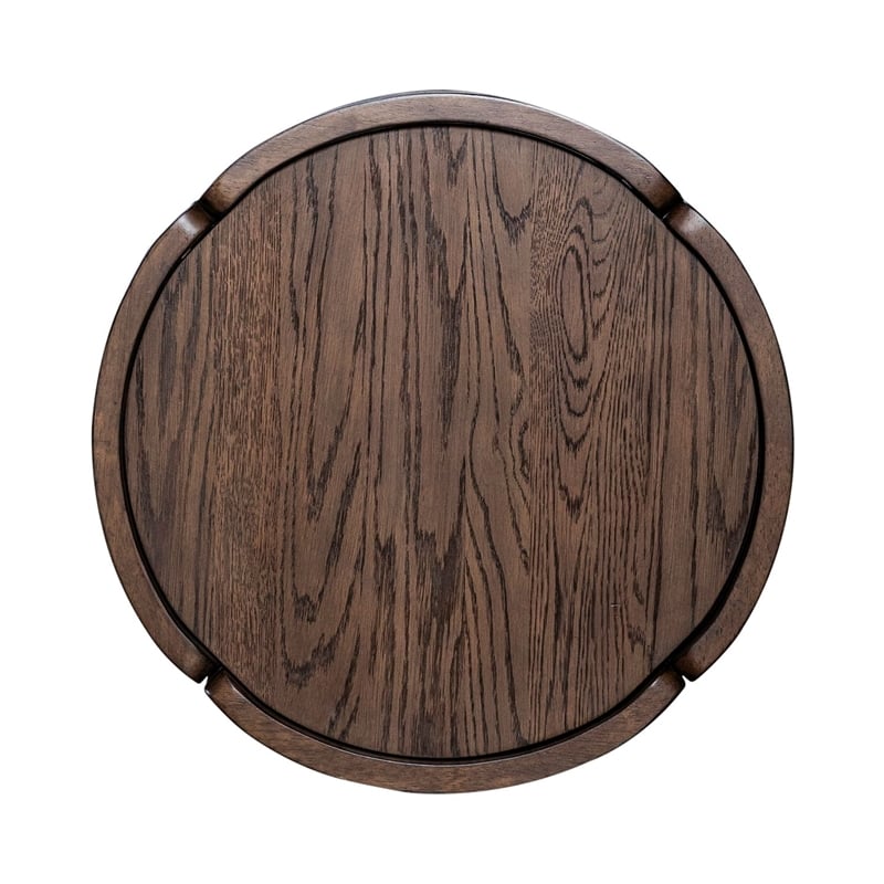 Liberty Furniture Warren Park Living Room Round End Table - Brown Oak Wood