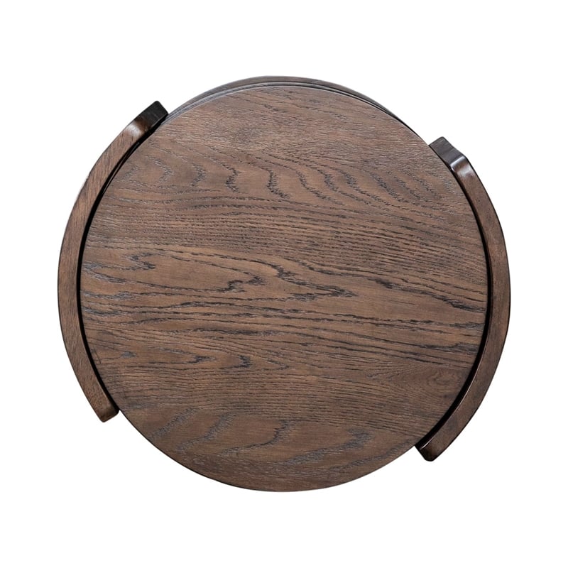 Liberty Furniture Warren Park Living Room Round Chairside Table - Brown Oak Wood