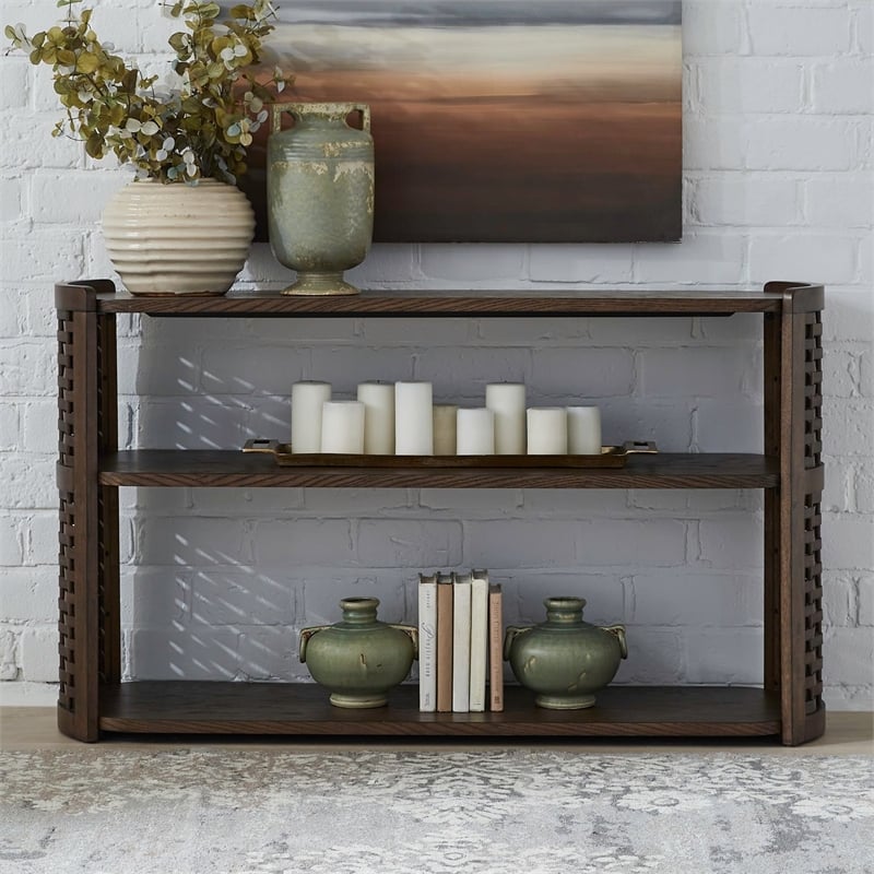 Liberty Furniture Warren Park Living Room Sofa Table - Brown Oak Wood