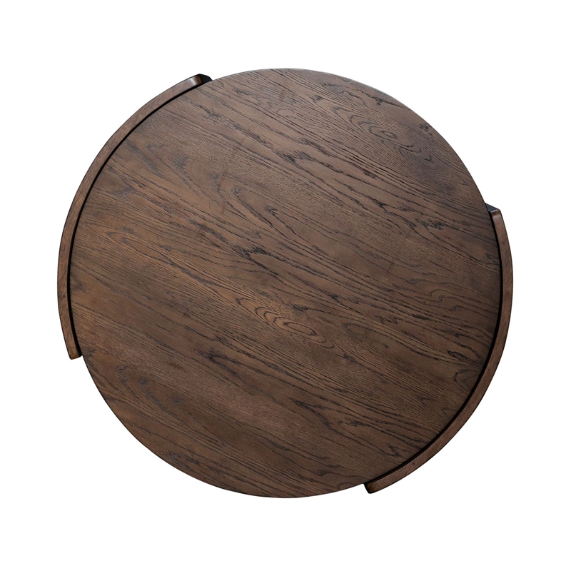 Liberty Furniture Warren Park Opt 3 Piece Living Room Set Round Cocktail Table & 2 End Tables - Brown Oak Wood