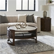 Liberty Furniture Warren Park Opt 3 Piece Living Room Set Round Cocktail Table & 2 End Tables - Brown Oak Wood