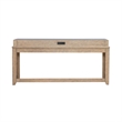 Liberty Furniture Millstone Living Room Console Bar Table with Charging Station - Nutmeg Oak Wood